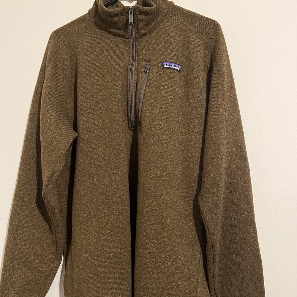 Patagonia Olive Fleece Jacket quarter zip